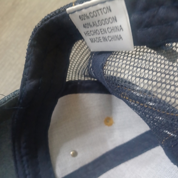 Western Ball Cap & Earring Set Girls Denim Cowgirl Horseshoe Horse Hair Gems - Picture 3 of 5